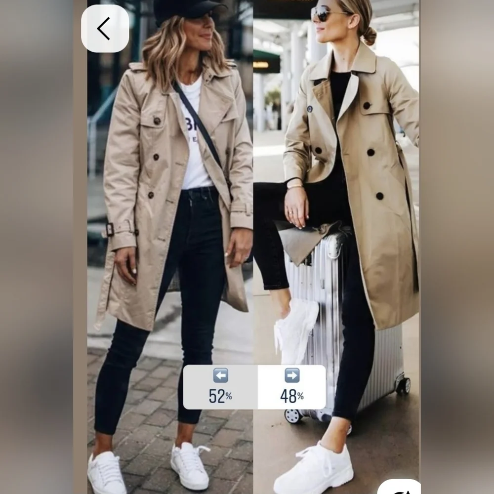 Old Navy Tan Medium Womens Trench Coat, Excellent Condition - Picture 10 of 10